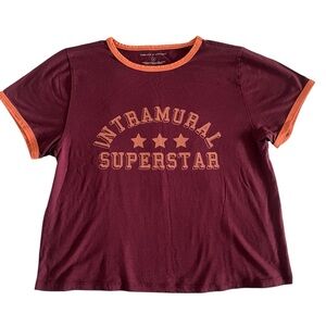 Anthropologie Threads For Thought Graphic Print Ringer Tee T-Shirt